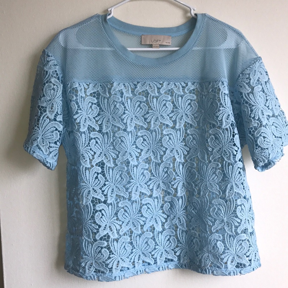 Ann Taylor flower see through shirt